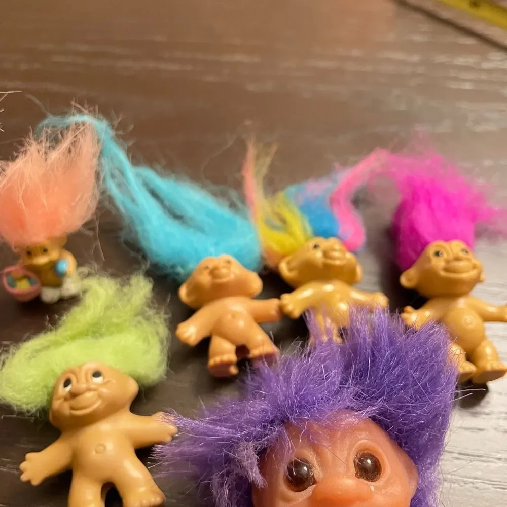 Russ Vintage Troll Lot Cupid Ring Pencil Toppers Easter lot of 9